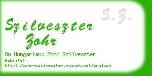 szilveszter zohr business card